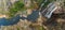 Aerial shot of the Ezaro waterfall in Galicia, Spain