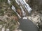 Aerial shot of the Ezaro waterfall in Galicia, Spain