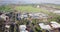 Aerial shot of Googleplex, Google global headquarters in Silicon Valley,Fly up