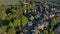 Aerial Shot of Haworth main street, near Keighley, West Yorkshire home of the Bronte Sisters, featuring St Michael & All Angels