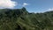 Aerial shot of high peak of West Maui Mountains, rainforest in Hawaii, USA