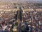 Aerial Shot of the House Cross Wall in Stone Town, the Capital of Zanzibar, Tanzania. Sunset Time Coastal City in Africa