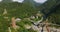 Aerial shot of Hsiangte temple and Tian feng tower inIn Taroko Gorge Taiwan