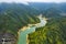 Aerial shot of Huangyuan Reservoir in Shangrao