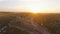 Aerial shot Kamenets Castle at sunset and one of the largest castles in Europe