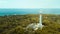 Aerial shot of a majestic lighthouse of Bolinao