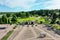 Aerial shot of mariebergsskogen park on a summer day in marieberg district