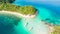 Aerial shot of a mesmerizing tropical beach