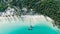 Aerial shot of a mesmerizing tropical beach