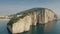 Aerial shot of the Montagna Spaccata or Broken Mountain in Gaeta, Italy