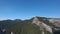 Aerial Shot Of Montains, summer time, Carpathian pine forest view