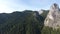 Aerial Shot Of Montains, summer time, Carpathian pine forest view