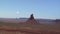 Aerial shot of monument valley buttes zoom out