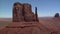 Aerial shot of monument valley mittens