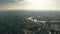 Aerial shot of Moscow cityscape involving the Moskva river, Arbat and Dorogomilovo districts. Russia