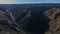 Aerial shot of a narrow river in Arribes of Duero National Park, Salamanca, Spain