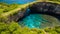 Aerial shot of Natural beach pool in Bali