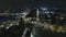 Aerial shot of new years celebration in the centre of Helsinki. Nighttime.