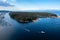 Aerial shot of Newcastle Island near Nanaimo, Vancouver Island, Canada