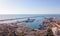 Aerial shot of old buildings near the port of Catania, Sicily