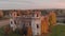 Aerial shot of old castle ruins located in Poland