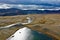 Aerial shot of Orkhon river in Mongolia