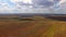 Aerial Shot Over Agricultural Fields With Solar