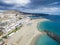 Aerial shot over Los Cristianos beach (Playa de las Am