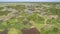 Aerial shot panorama of typical Pantanal Wetlands landscape with lagoons, forest, meadows, river, fields, Mato Grosso, Brazil
