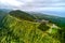 Aerial shot picturesque paradise of Sete Cidades in Azores