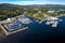 Aerial shot of Port Hardy on Vancouver Island, British Columbia, Canada