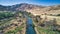 Aerial shot of Putah Creek in California