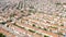 Aerial shot of residential houses. Sunlight. Sunny Day.