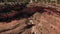 Aerial shot of the road along the cliff of deep canyon of Colorado National Monument, Colorado