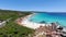 Aerial shot of road and bush along scenic coast Dunsborough, Western Australia