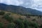 Aerial shot of a road going through hills and mountains, Puerto de Honduras, Spain