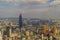 Aerial shot of the skyscrapers of Kuala Lumpur, Malaysia seen from the KL Tower Menara