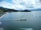 Aerial shot of some boats near the island of Porto Belo in Brazil