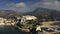 Aerial shot of Sperlonga, marina and ancient Torre Truglia tower, Italy