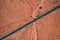 Aerial shot of a straight highway in the middle of the Arizona desert