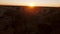 Aerial shot of the sunset in the savannah of Namibia.
