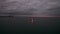 Aerial Shot of Tanker Ship Moving in Sea at Night