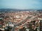 Aerial shot of Targu Mures old city at daylight