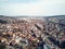 Aerial shot of Targu Mures old city at daylight