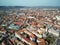 Aerial shot of Targu Mures old city at daylight