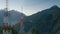 Aerial shot of telecommunication towers in the mountains, Italy