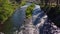 Aerial shot of the Truckee river in California.