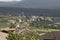 Aerial shot of Val di Non-Trentino Italy countryside apple plants covered for hail