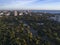 Aerial shot of Victory Park in Odessa at sunsrise