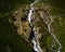 Aerial shot waterfall, engelberg, switzerland